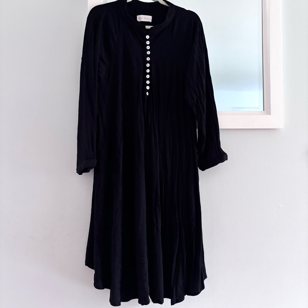 Myra Penaloza Gown Dress Black Bamboo Rayon OS